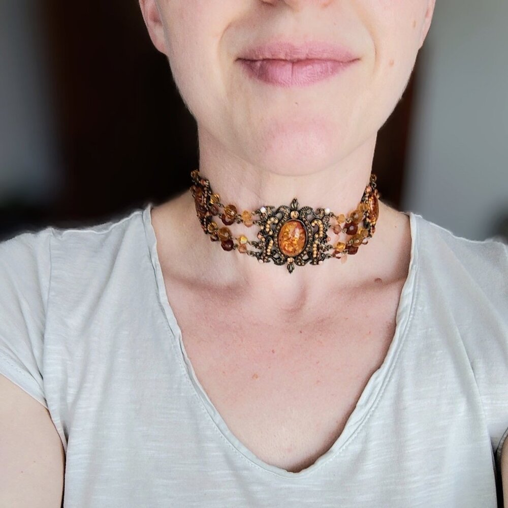 Amber Boho Choker